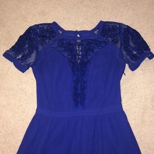 Blue lacy urban dress